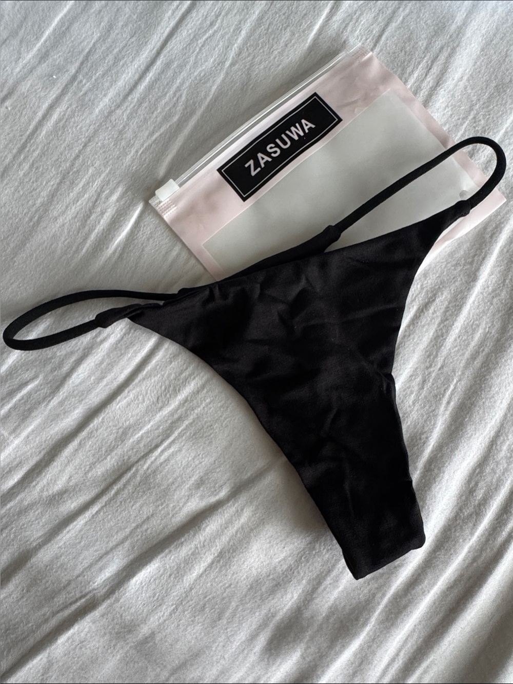 ZASUWA Black Minimal Thong Bikini Bottom